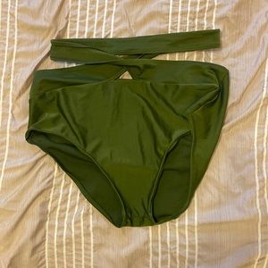 Twisted Army Green Swim Bottoms